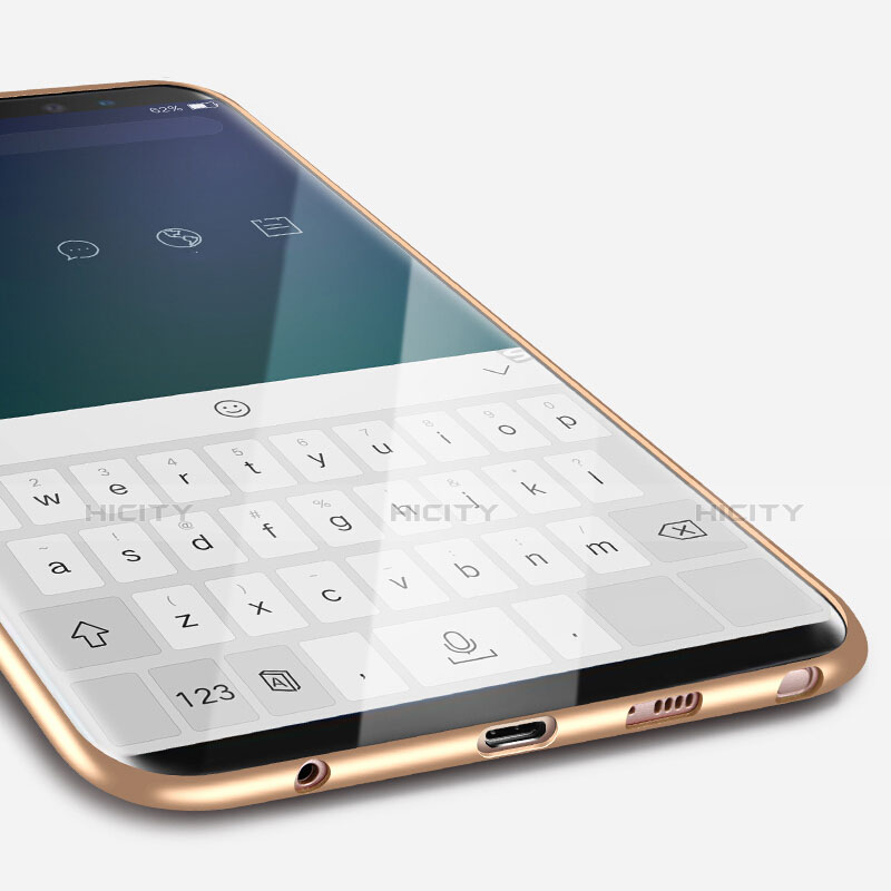 Samsung Galaxy Note 8用シリコンケース ソフトタッチラバー サムスン ゴールド