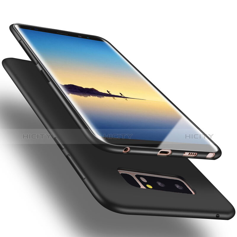 Samsung Galaxy Note 8用シリコンケース ソフトタッチラバー サムスン ブラック