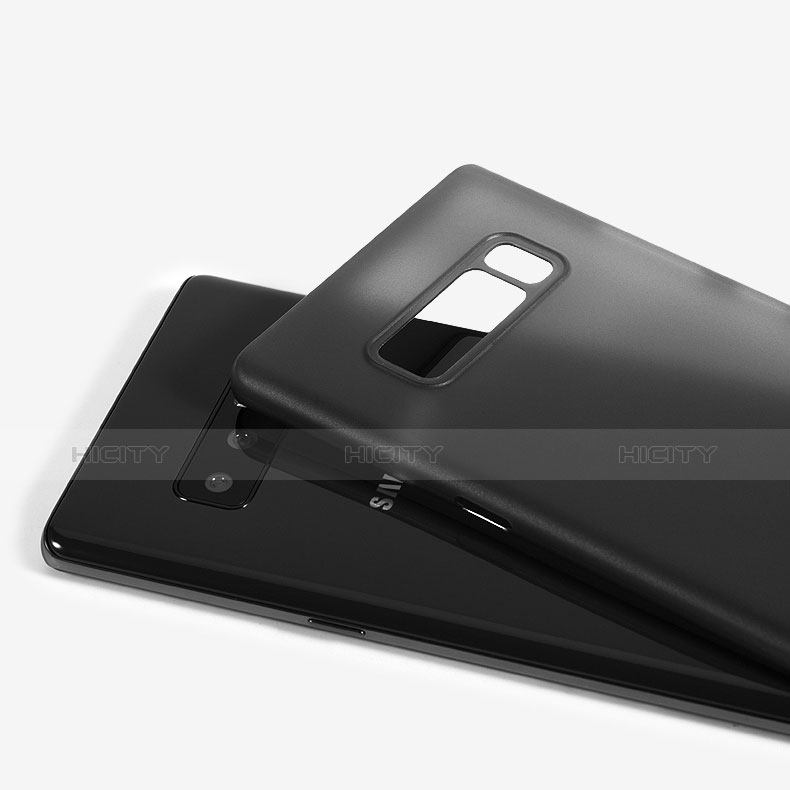 Samsung Galaxy Note 8用極薄ケース クリア透明 プラスチック サムスン ブラック