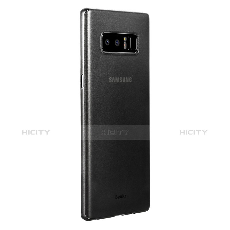 Samsung Galaxy Note 8用極薄ケース クリア透明 プラスチック サムスン グレー