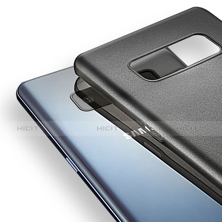 Samsung Galaxy Note 8用極薄ケース クリア透明 プラスチック サムスン グレー