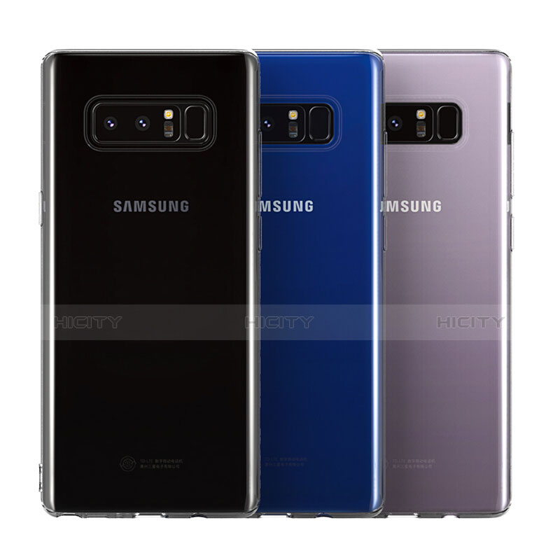 Samsung Galaxy Note 8用極薄ソフトケース シリコンケース 耐衝撃 全面保護 クリア透明 T09 サムスン クリア