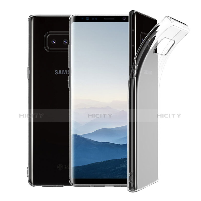 Samsung Galaxy Note 8用極薄ソフトケース シリコンケース 耐衝撃 全面保護 クリア透明 T09 サムスン クリア
