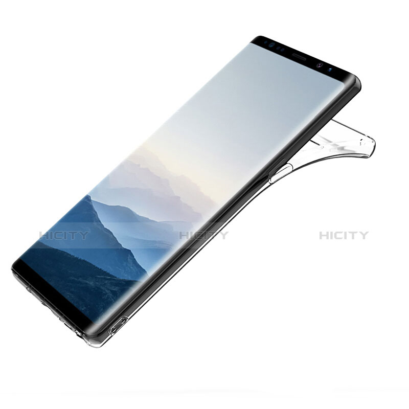 Samsung Galaxy Note 8用極薄ソフトケース シリコンケース 耐衝撃 全面保護 クリア透明 T09 サムスン クリア