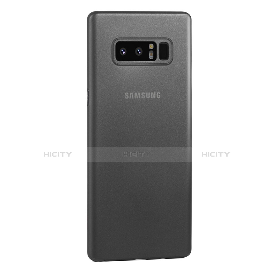 Samsung Galaxy Note 8用極薄ケース クリア透明 プラスチック 質感もマットU01 サムスン グレー