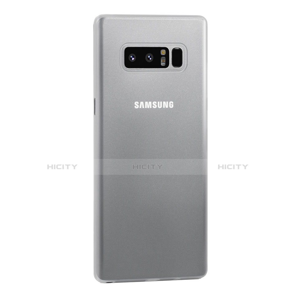 Samsung Galaxy Note 8用極薄ケース クリア透明 プラスチック 質感もマットU01 サムスン ホワイト