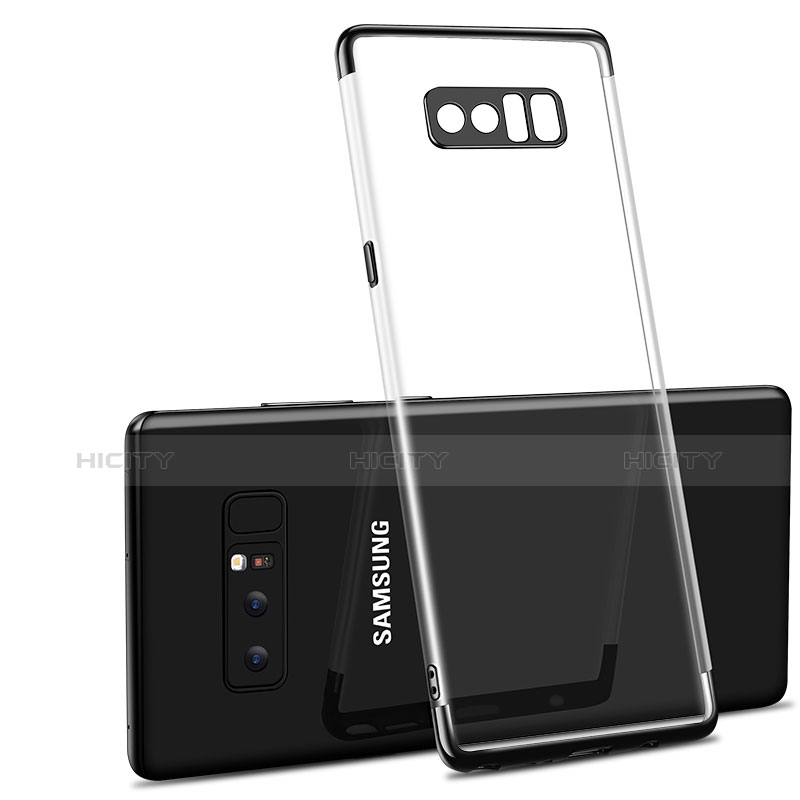 Samsung Galaxy Note 8用極薄ソフトケース シリコンケース 耐衝撃 全面保護 クリア透明 T10 サムスン ブラック