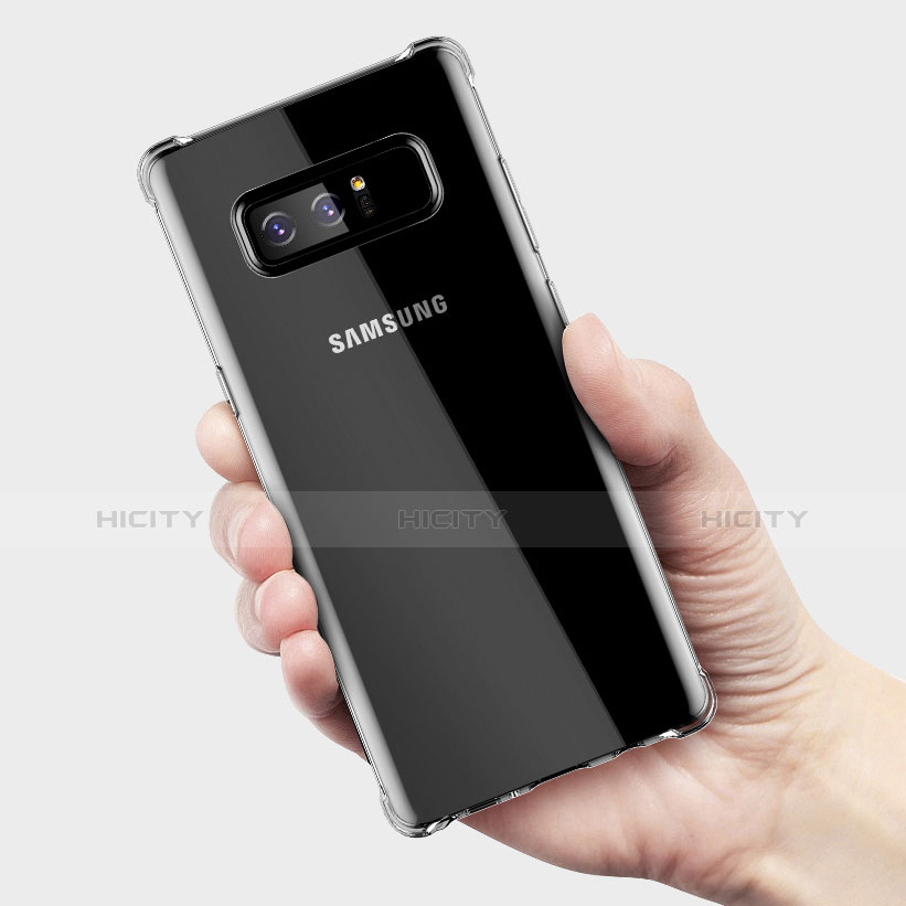Samsung Galaxy Note 8用極薄ソフトケース シリコンケース 耐衝撃 全面保護 クリア透明 H02 サムスン クリア