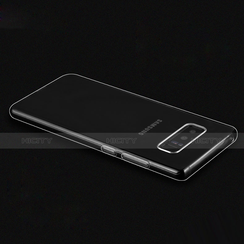 Samsung Galaxy Note 8用極薄ソフトケース シリコンケース 耐衝撃 全面保護 クリア透明 H03 サムスン クリア