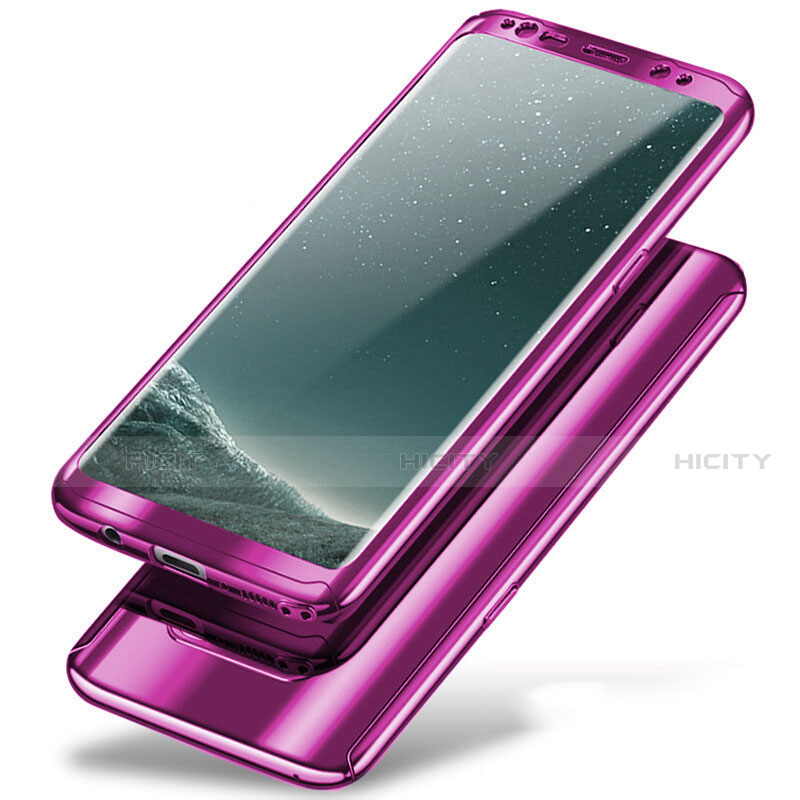 Samsung Galaxy Note 8用ハードケース プラスチック 質感もマット 前面と背面 360度 フルカバー A01 サムスン パープル