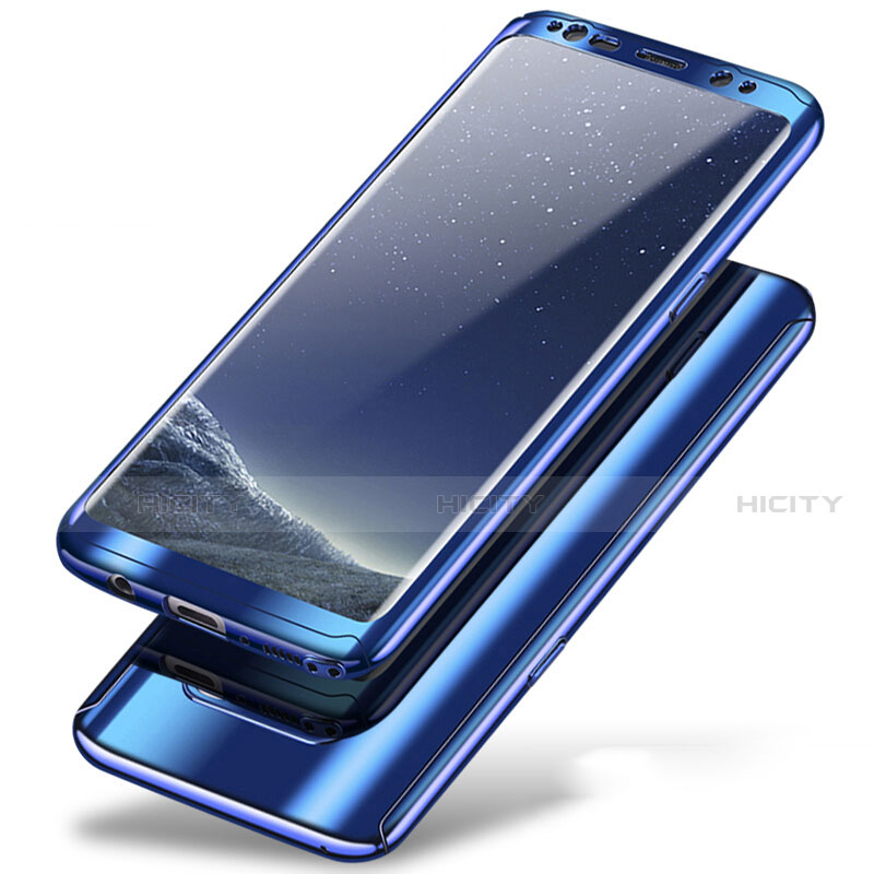Samsung Galaxy Note 8用ハードケース プラスチック 質感もマット 前面と背面 360度 フルカバー A01 サムスン ネイビー