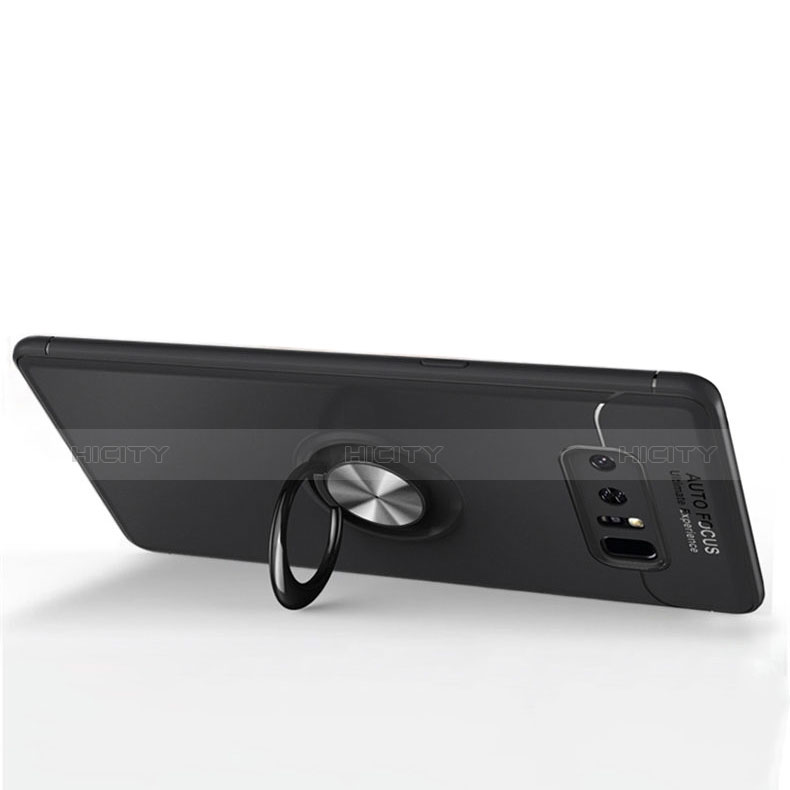 Samsung Galaxy Note 8用極薄ソフトケース シリコンケース 耐衝撃 全面保護 アンド指輪 バンパー サムスン 