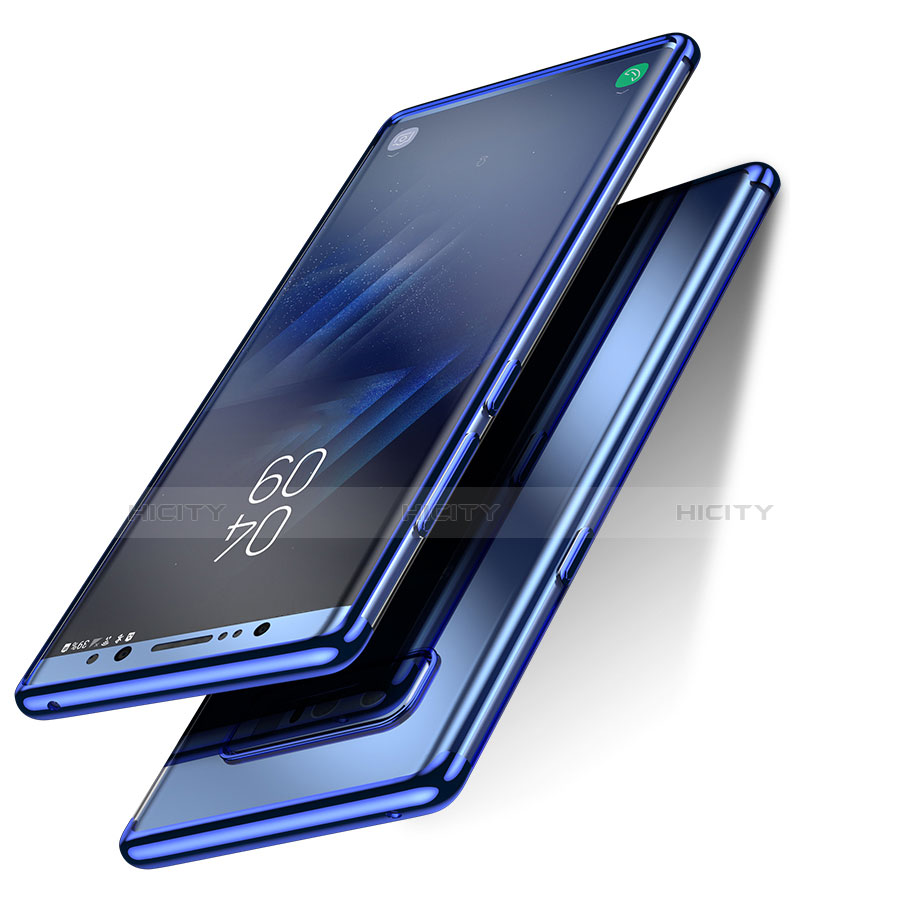 Samsung Galaxy Note 8 Duos N950F用ハイブリットバンパーケース クリア透明 プラスチック R02 サムスン ネイビー
