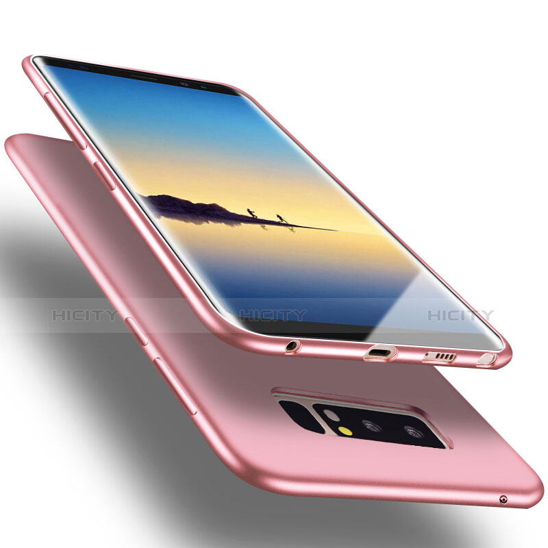 Samsung Galaxy Note 8 Duos N950F用シリコンケース ソフトタッチラバー サムスン ローズゴールド