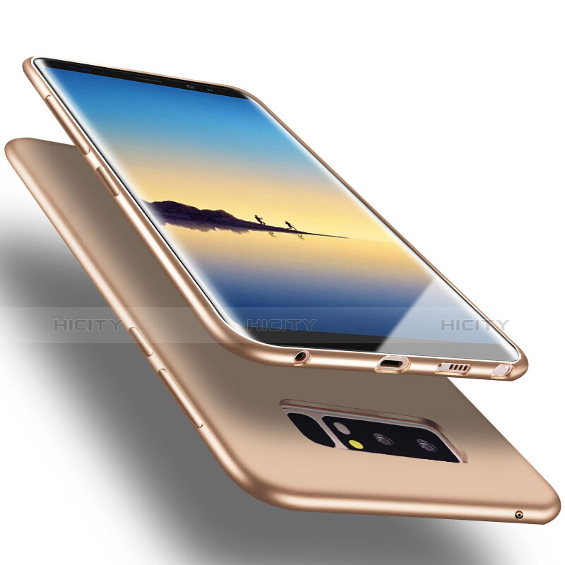 Samsung Galaxy Note 8 Duos N950F用シリコンケース ソフトタッチラバー サムスン ゴールド