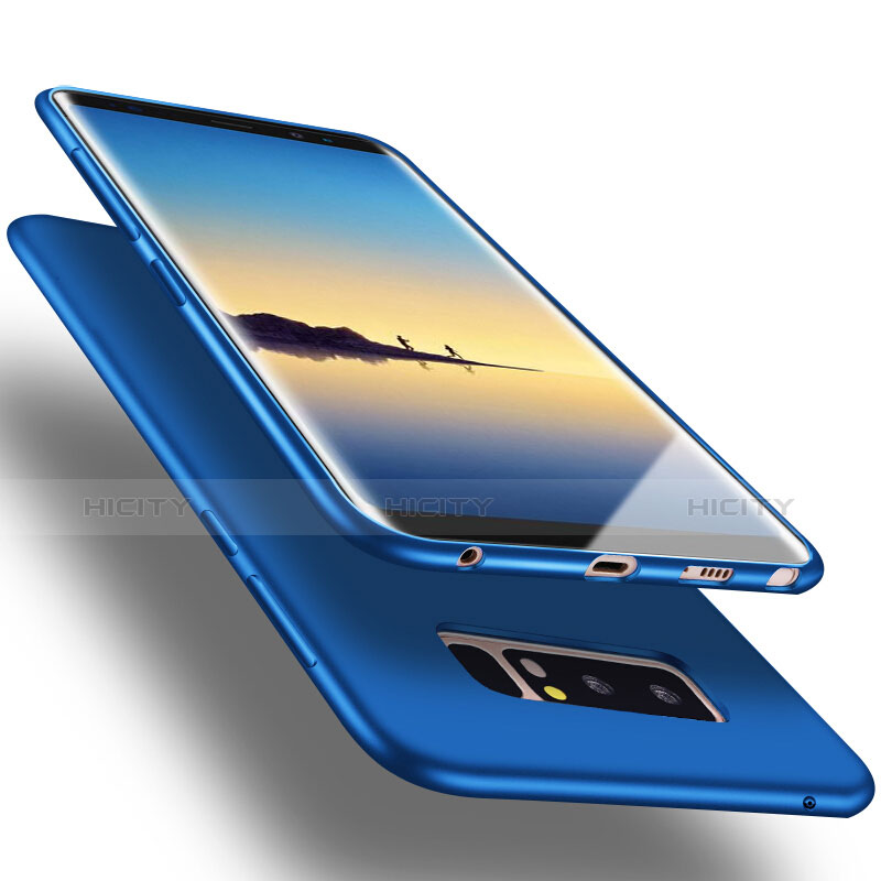 Samsung Galaxy Note 8 Duos N950F用シリコンケース ソフトタッチラバー サムスン ネイビー
