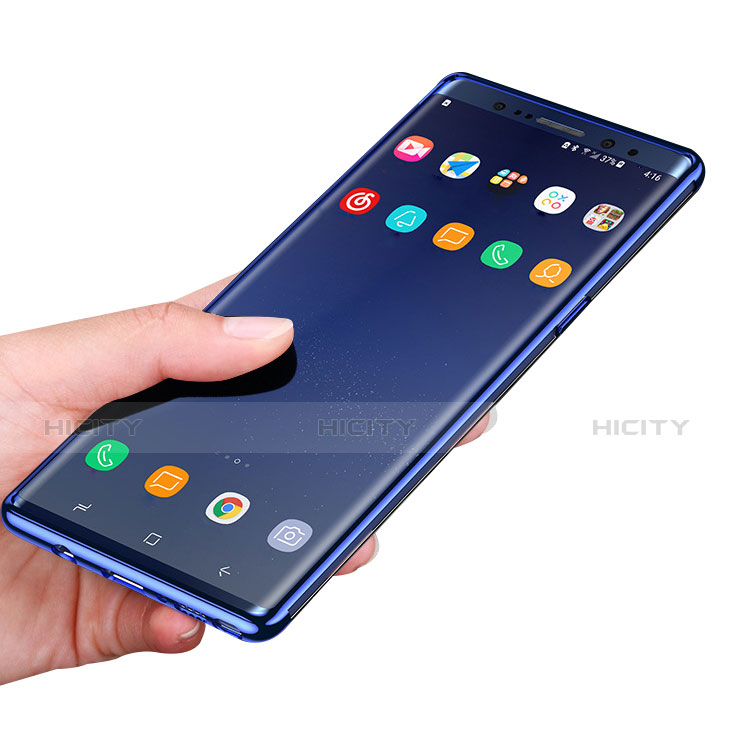 Samsung Galaxy Note 8 Duos N950F用極薄ソフトケース シリコンケース 耐衝撃 全面保護 クリア透明 T06 サムスン ネイビー