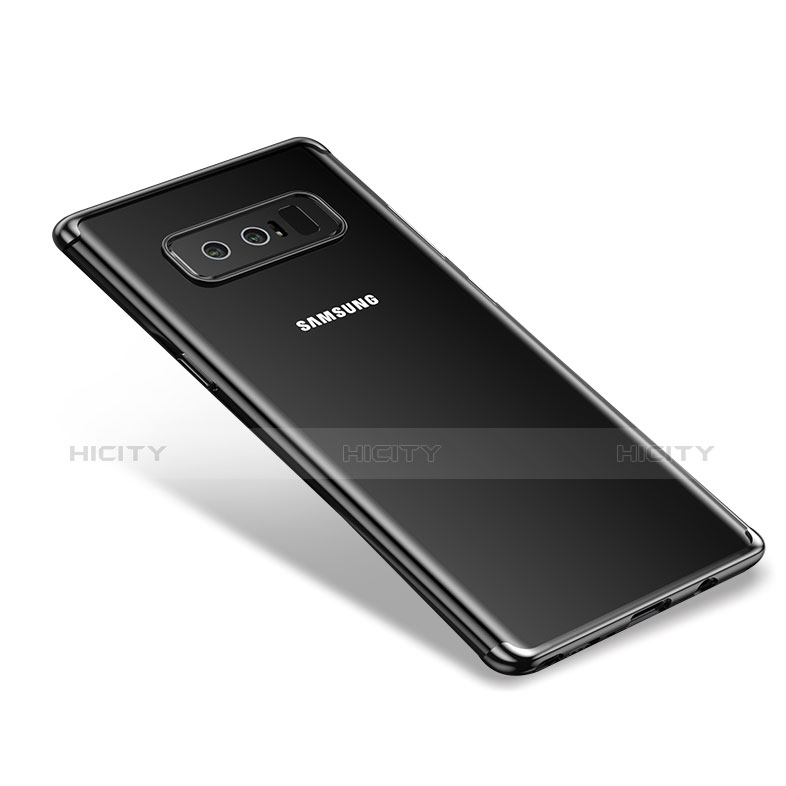 Samsung Galaxy Note 8 Duos N950F用極薄ソフトケース シリコンケース 耐衝撃 全面保護 クリア透明 T06 サムスン シルバー