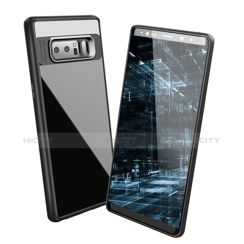 Samsung Galaxy Note 8 Duos N950F用シリコンケース ソフトタッチラバー 鏡面 サムスン ブラック