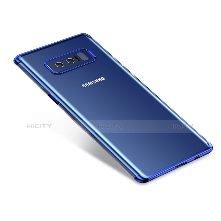 Samsung Galaxy Note 8 Duos N950F用極薄ソフトケース シリコンケース 耐衝撃 全面保護 クリア透明 T11 サムスン ネイビー