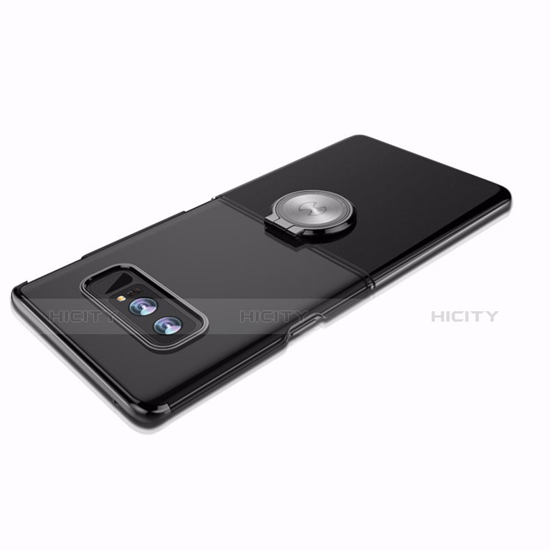 Samsung Galaxy Note 8 Duos N950F用極薄ソフトケース シリコンケース 耐衝撃 全面保護 アンド指輪 マグネット式 サムスン ブラック
