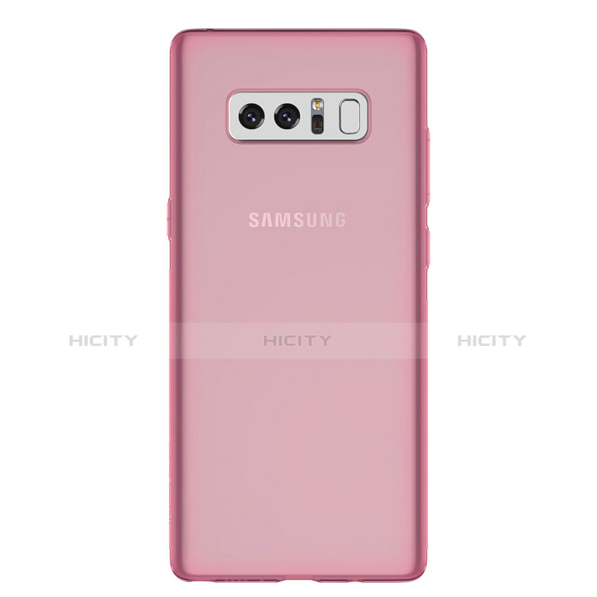 Samsung Galaxy Note 8 Duos N950F用極薄ソフトケース シリコンケース 耐衝撃 全面保護 クリア透明 H01 サムスン ピンク