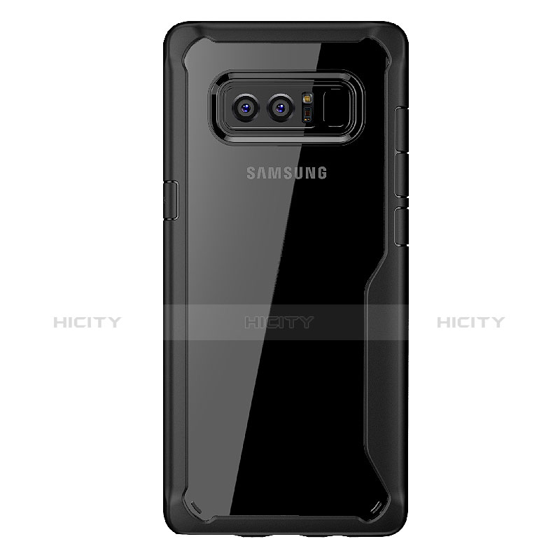 Samsung Galaxy Note 8 Duos N950F用ハイブリットバンパーケース クリア透明 プラスチック 鏡面 カバー サムスン 