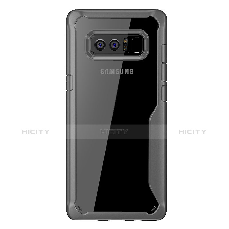 Samsung Galaxy Note 8 Duos N950F用ハイブリットバンパーケース クリア透明 プラスチック 鏡面 カバー サムスン 