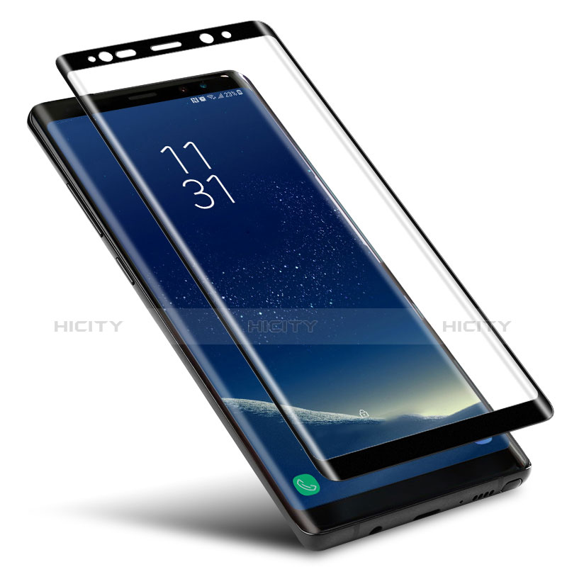 Samsung Galaxy Note 8 Duos N950F用強化ガラス フル液晶保護フィルム F03 サムスン ブラック