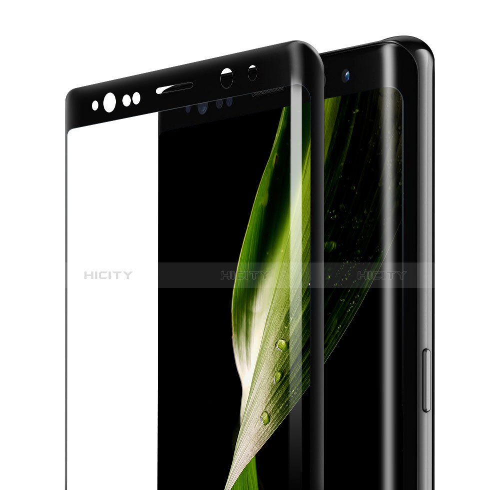 Samsung Galaxy Note 8 Duos N950F用強化ガラス フル液晶保護フィルム F07 サムスン ブラック