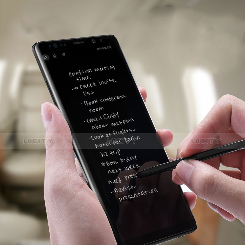 Samsung Galaxy Note 8用強化ガラス フル液晶保護フィルム F08 サムスン ブラック