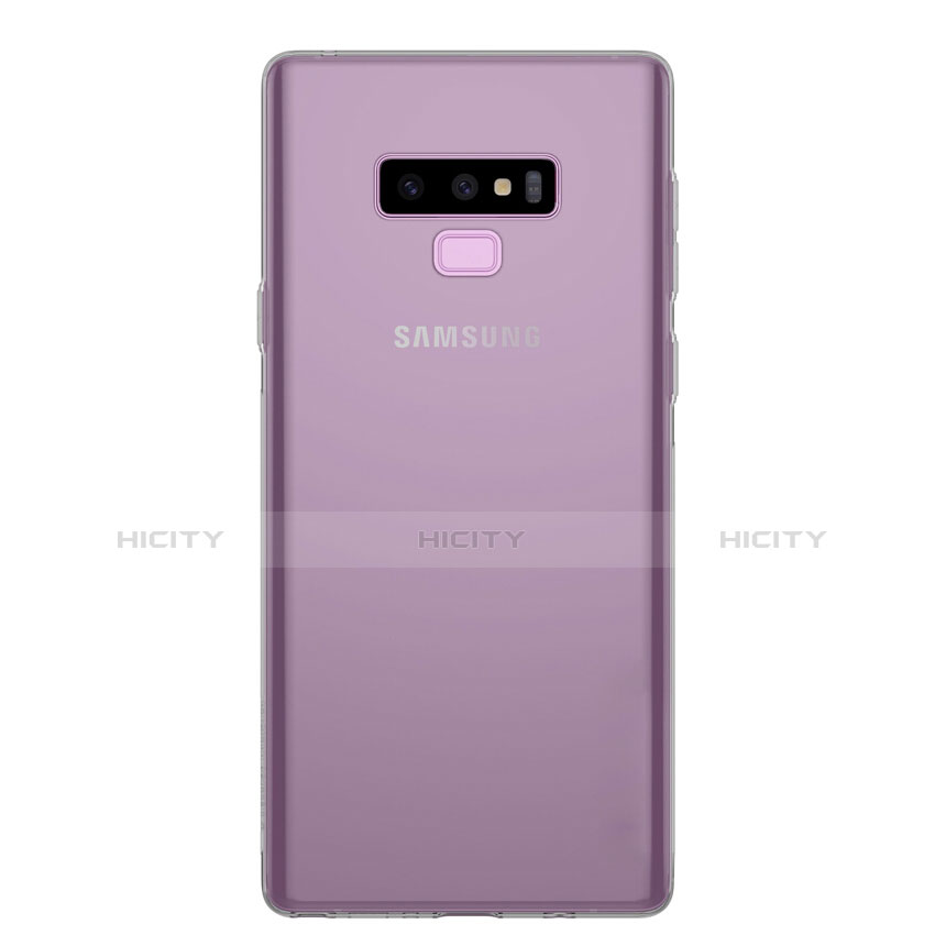 Samsung Galaxy Note 9用極薄ソフトケース シリコンケース 耐衝撃 全面保護 クリア透明 T02 サムスン グレー