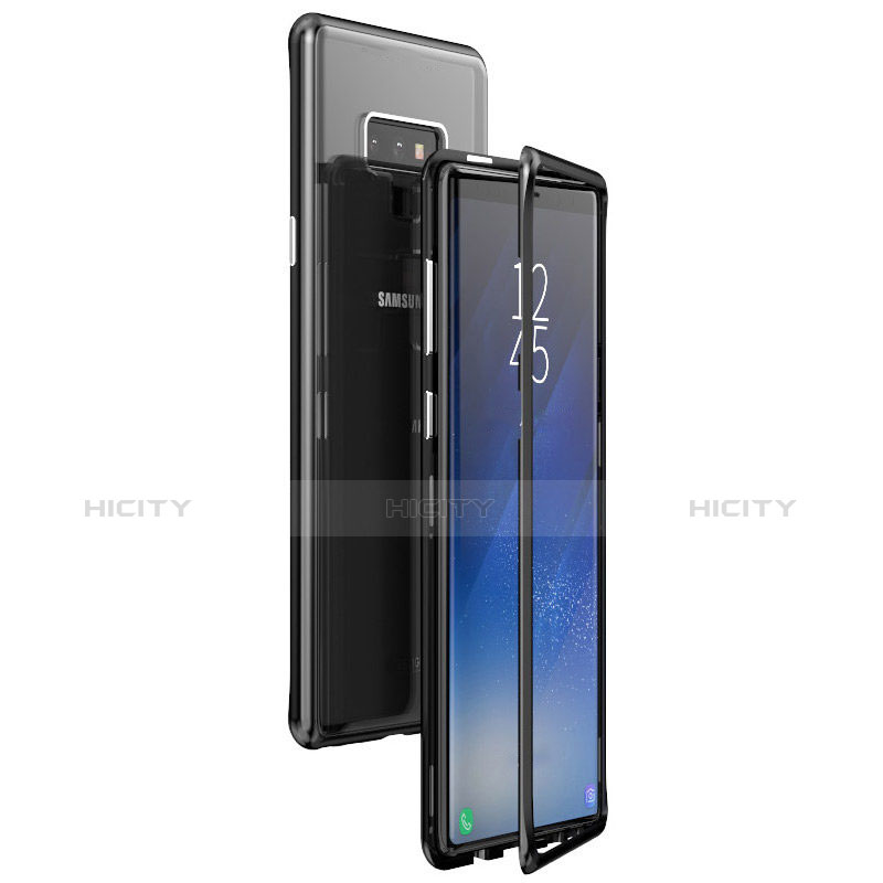 Samsung Galaxy Note 9用ケース 高級感 手触り良い アルミメタル 製の金属製 クリア透明 鏡面 サムスン ブラック