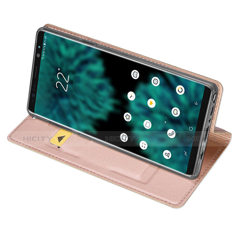 Samsung Galaxy Note 9用手帳型 レザーケース スタンド サムスン ピンク