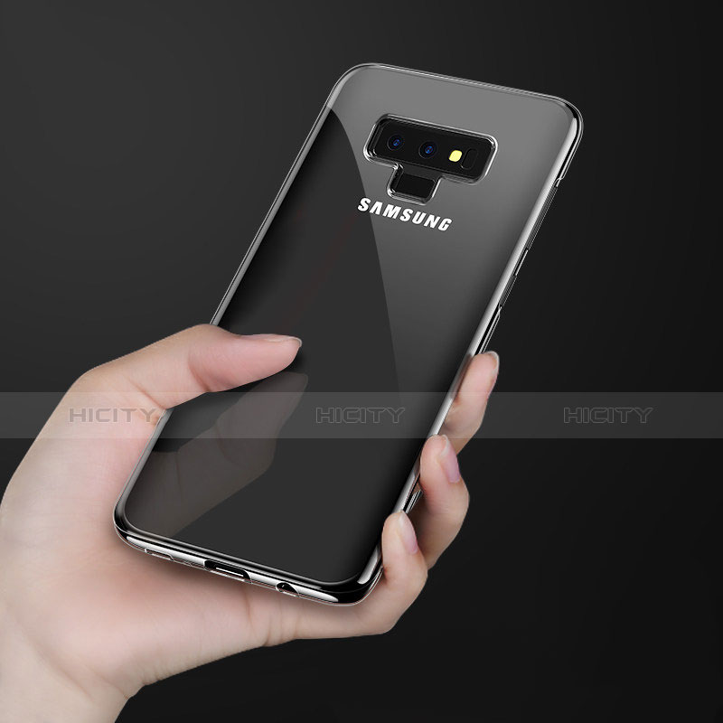 Samsung Galaxy Note 9用極薄ソフトケース シリコンケース 耐衝撃 全面保護 クリア透明 T08 サムスン ブラック