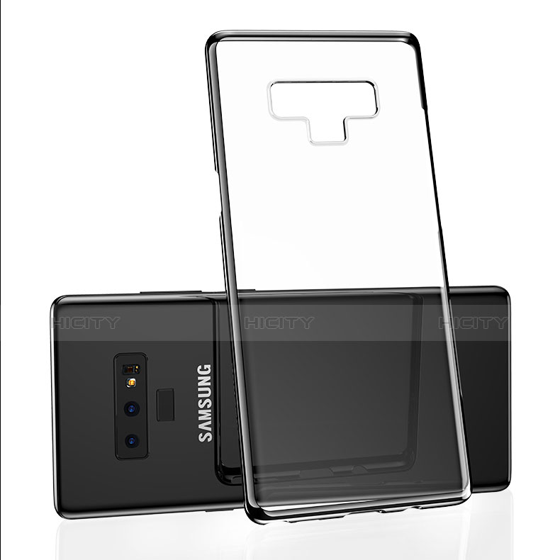Samsung Galaxy Note 9用極薄ソフトケース シリコンケース 耐衝撃 全面保護 クリア透明 T08 サムスン ブラック