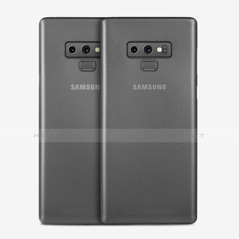 Samsung Galaxy Note 9用極薄ケース クリア透明 プラスチック T01 サムスン グレー