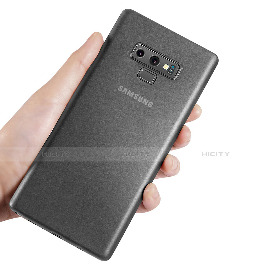 Samsung Galaxy Note 9用極薄ケース クリア透明 プラスチック T01 サムスン グレー