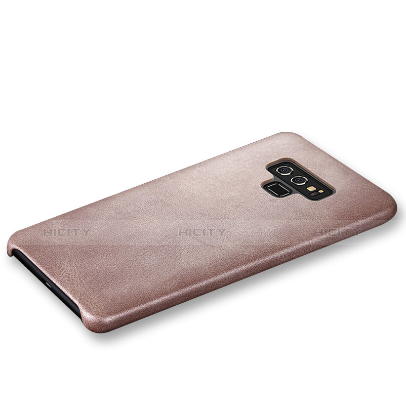 Samsung Galaxy Note 9用ケース 高級感 手触り良いレザー柄 L01 サムスン ローズゴールド