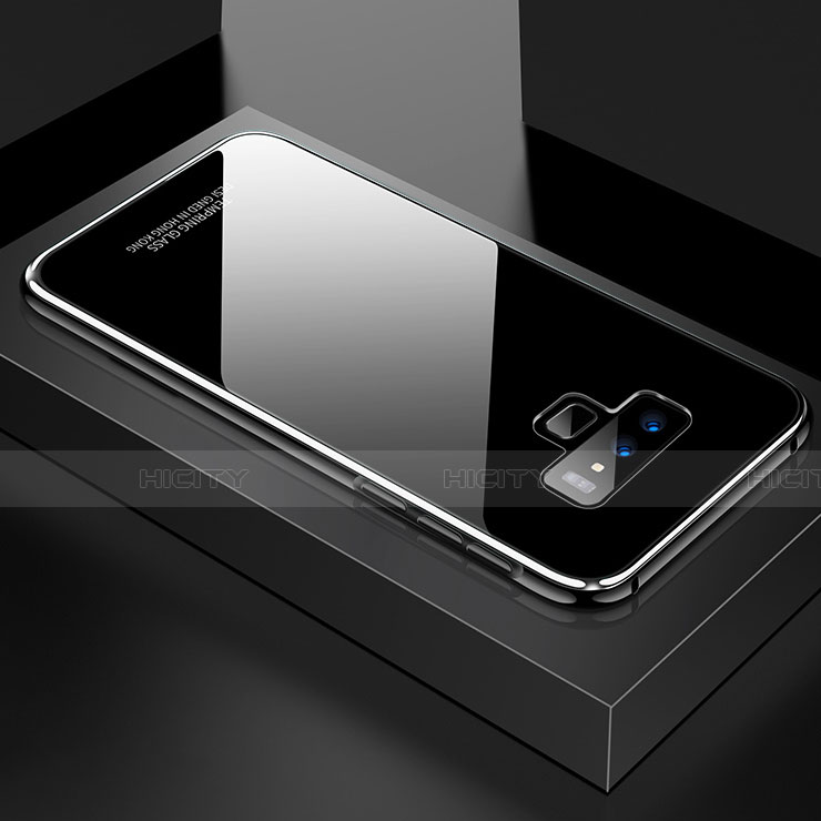 Samsung Galaxy Note 9用ケース 高級感 手触り良い アルミメタル 製の金属製 360度 フルカバーバンパー 鏡面 カバー サムスン シルバー