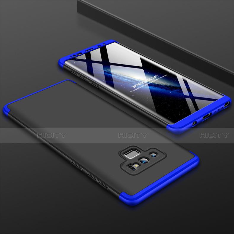 Samsung Galaxy Note 9用ハードケース プラスチック 質感もマット 前面と背面 360度 フルカバー サムスン ネイビー・ブラック