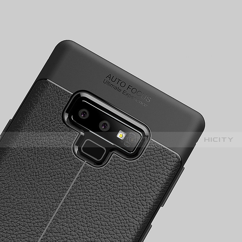 Samsung Galaxy Note 9用シリコンケース ソフトタッチラバー レザー柄 サムスン 