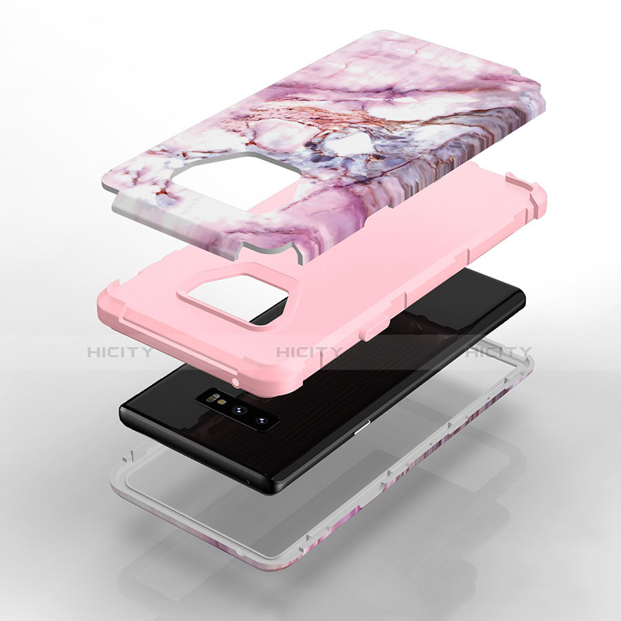 Samsung Galaxy Note 9用ハイブリットバンパーケース プラスチック 兼シリコーン カバー 前面と背面 360度 フル サムスン 