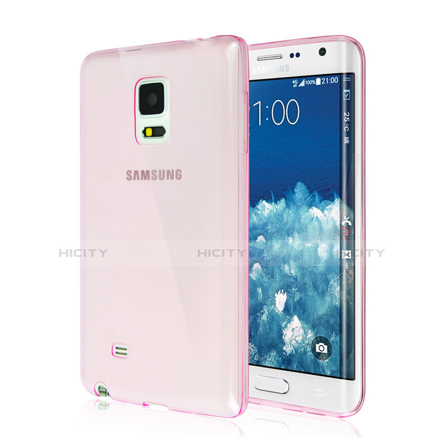 Samsung Galaxy Note Edge SM-N915F用極薄ソフトケース シリコンケース 耐衝撃 全面保護 クリア透明 サムスン ピンク