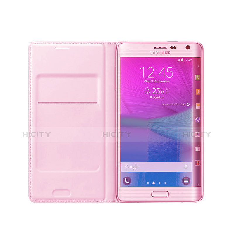 Samsung Galaxy Note Edge SM-N915F用手帳型 レザーケース スタンド L01 サムスン ピンク