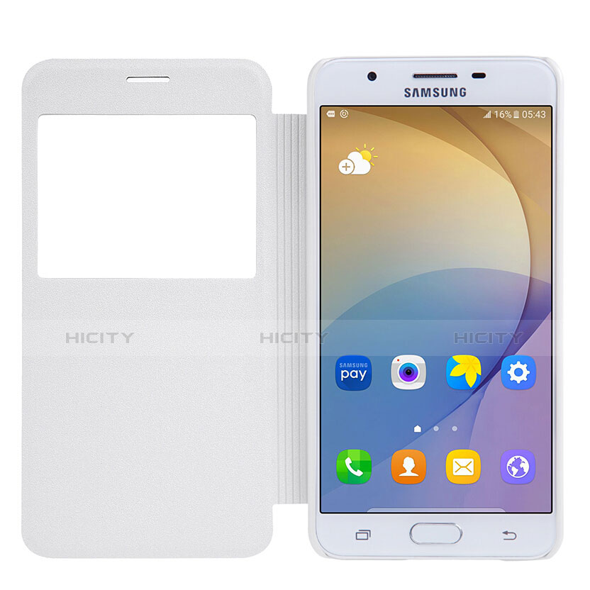 Samsung Galaxy On5 (2016) G570 G570F用手帳型 レザーケース スタンド サムスン ホワイト