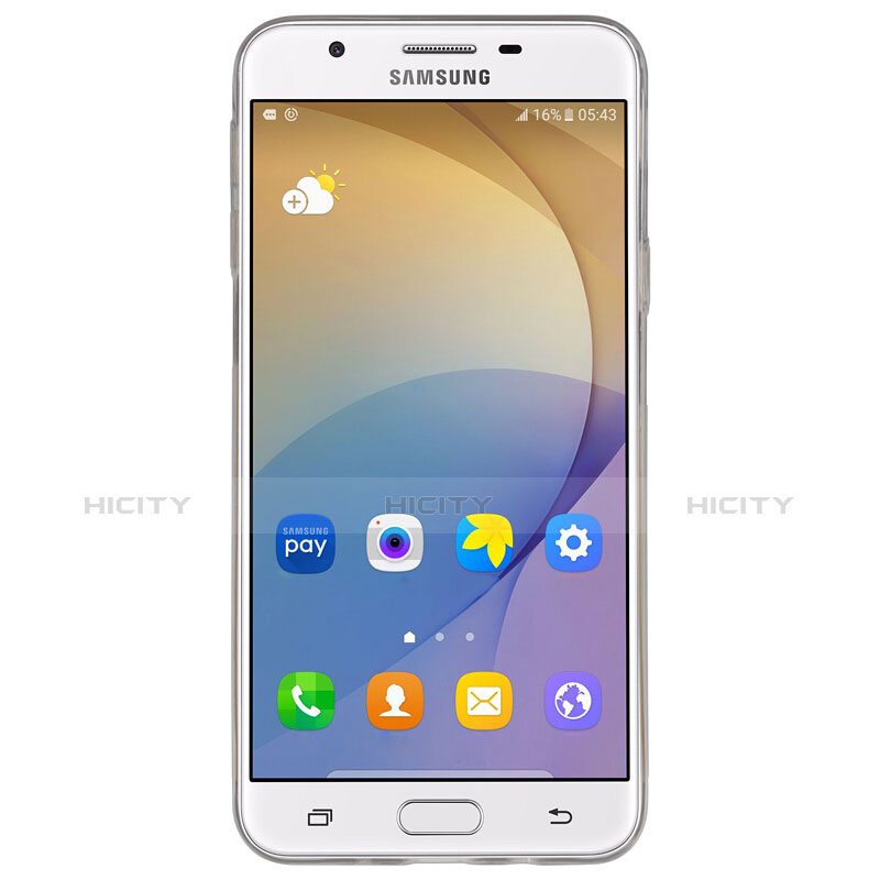 Samsung Galaxy On5 (2016) G570 G570F用極薄ソフトケース シリコンケース 耐衝撃 全面保護 クリア透明 サムスン グレー