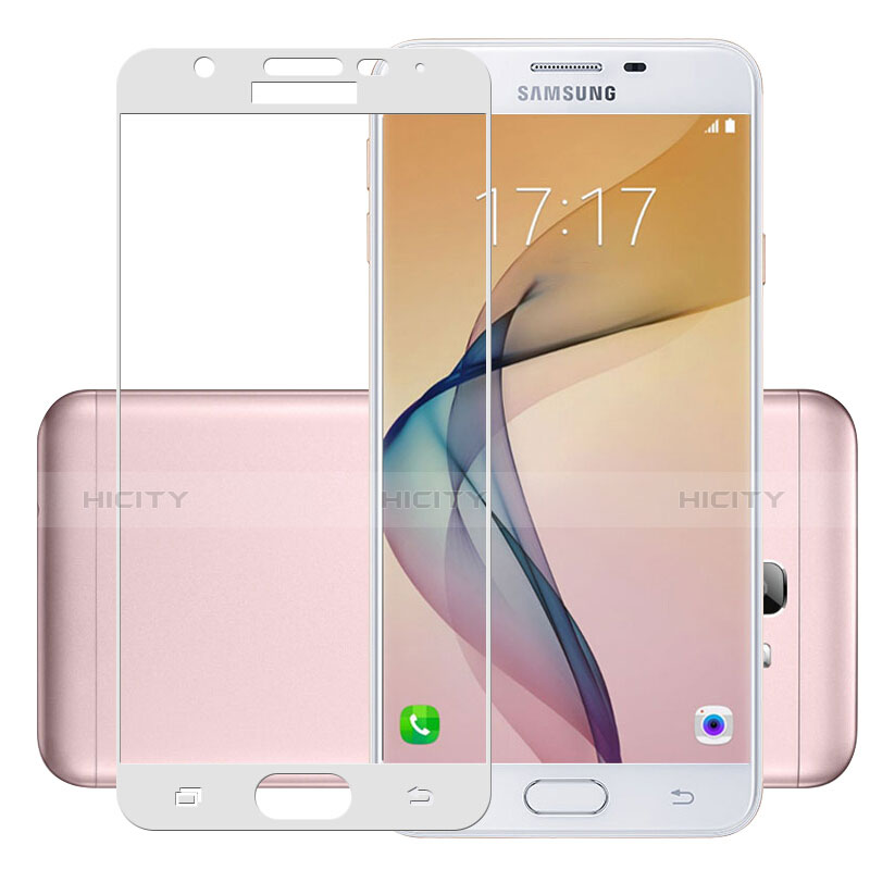 Samsung Galaxy On5 (2016) G570 G570F用強化ガラス フル液晶保護フィルム サムスン ホワイト