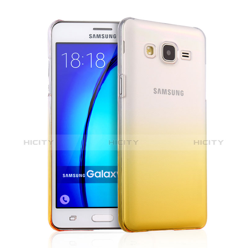 Samsung Galaxy On5 G550FY用ハードケース グラデーション 勾配色 クリア透明 サムスン イエロー