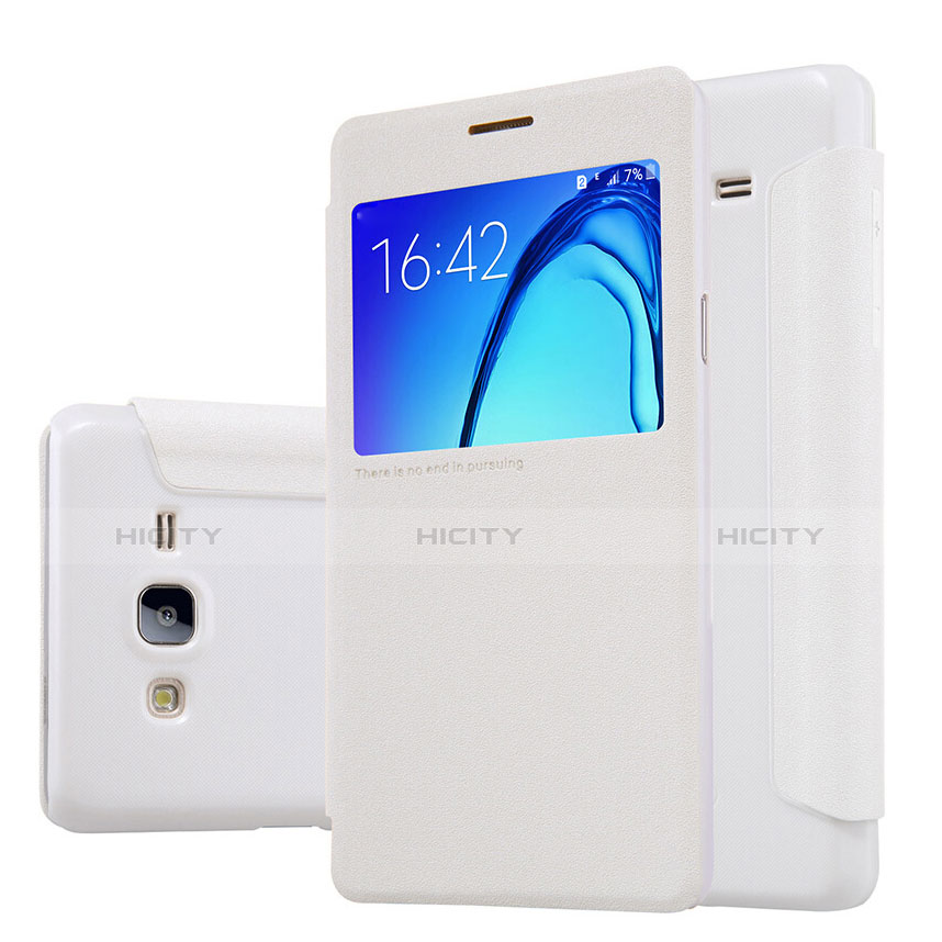 Samsung Galaxy On5 G550FY用手帳型 レザーケース スタンド サムスン ホワイト